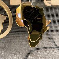 Africa map w/image Mirror-Acrylic earrings #205