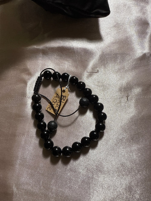 Black Agate gemstone bracelet 8mm