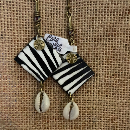 Bone Zebra earrings
