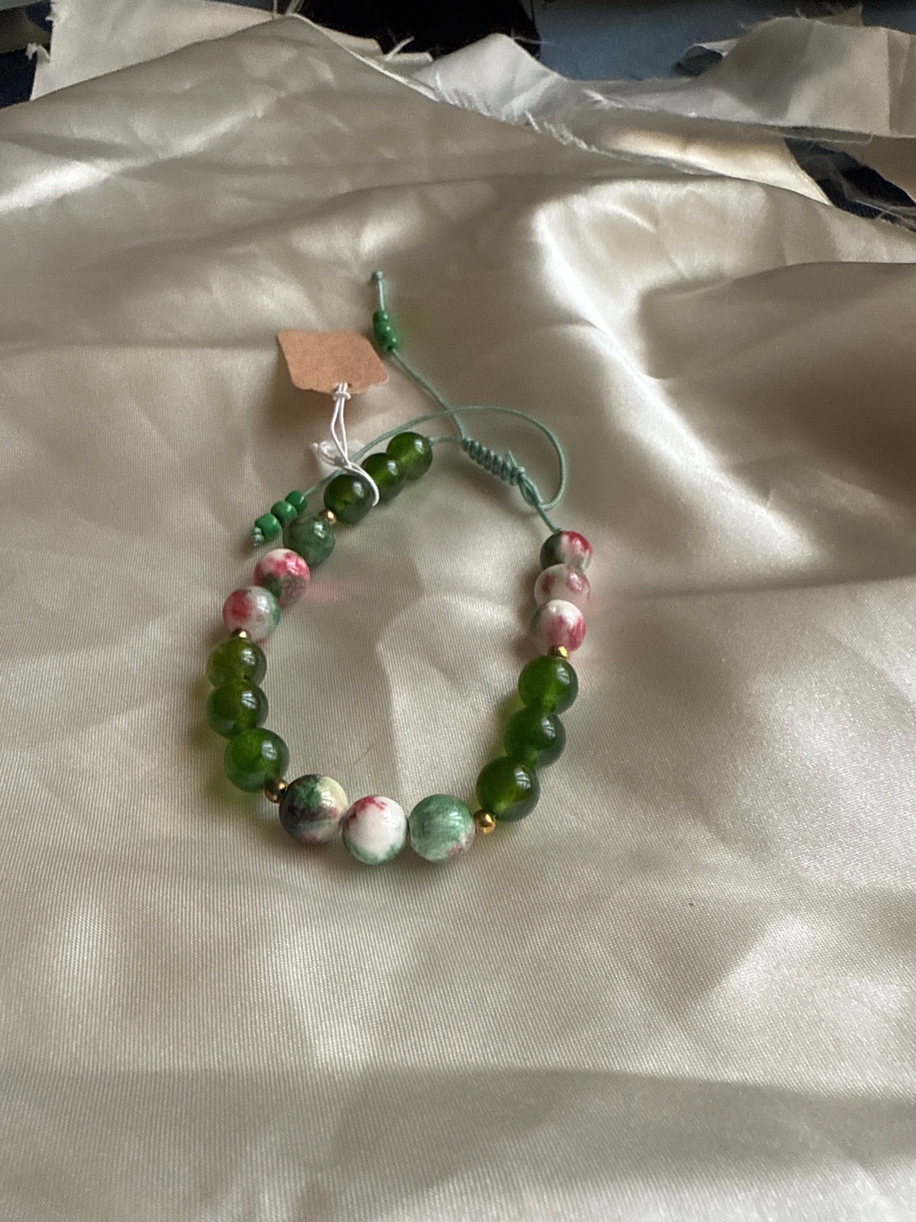 Jade green dyed rose jade bracelet 8mm