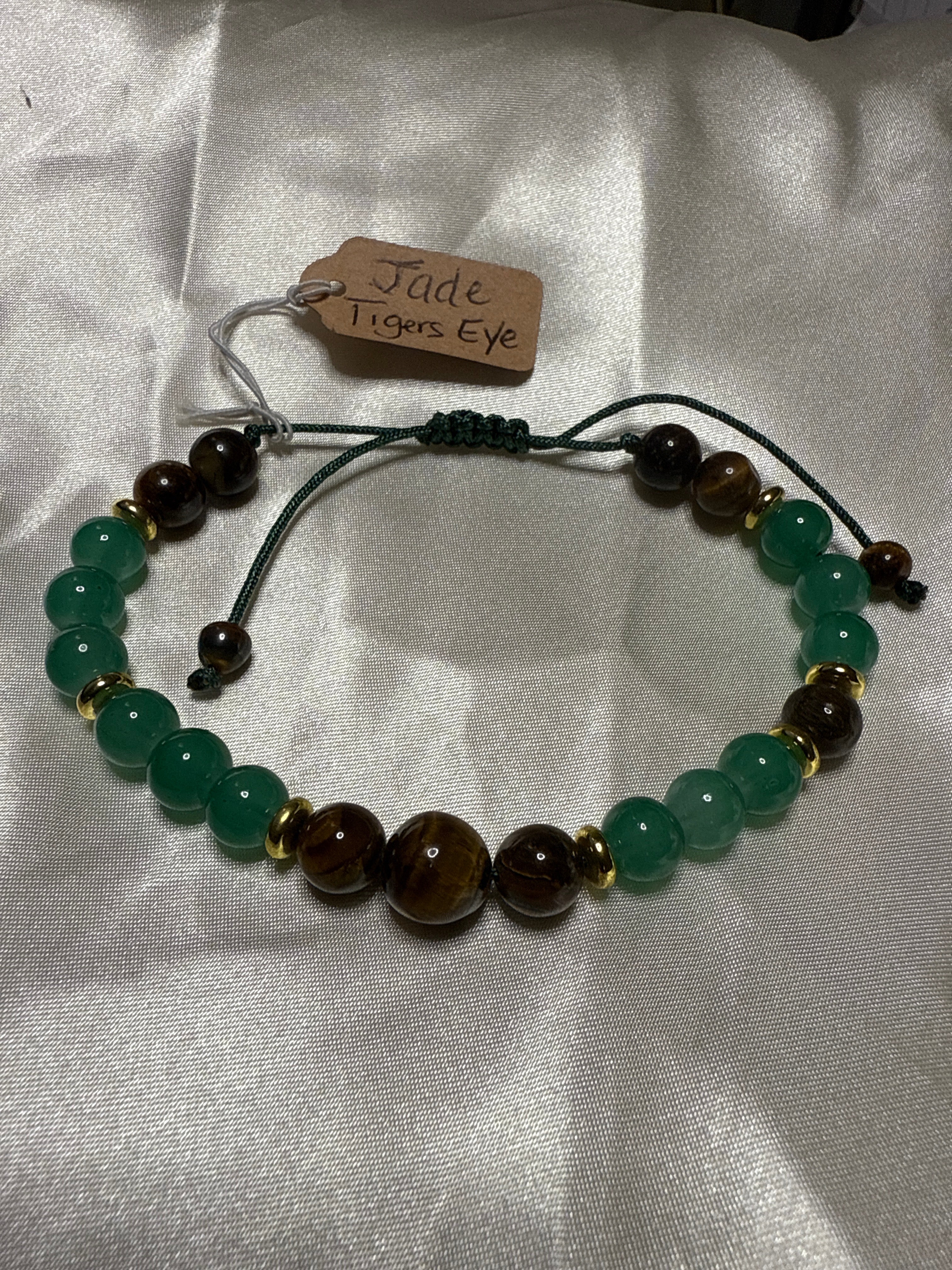 Tiger's Eye with Jade crystal bracelet