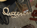#188 Queen word earrings (Wood)