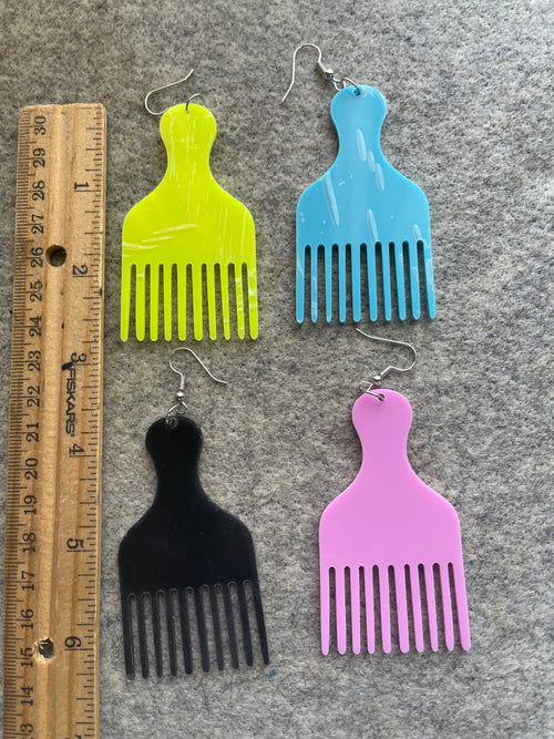 Afro Pic acrylic earrings (small) #204