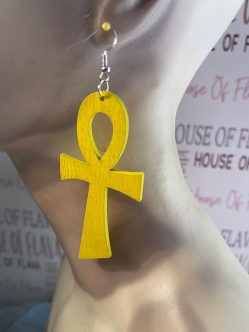 Ankh earrings (Wood)