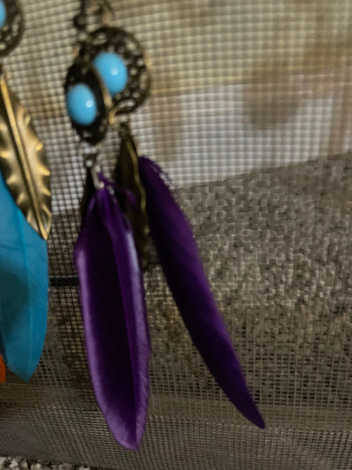 Feather & Leaf earrings