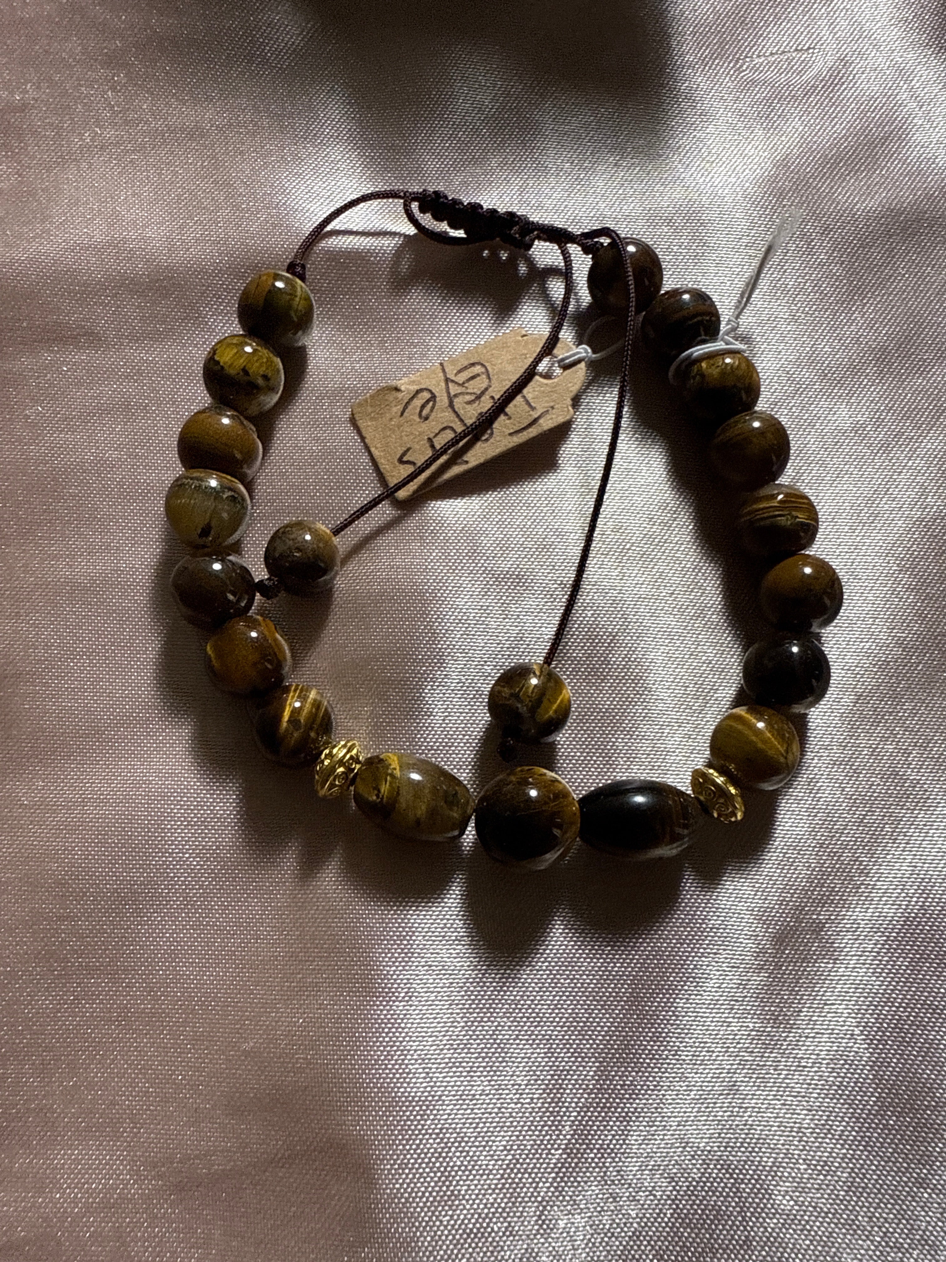 Tiger's Eye crystal bracelet w/charm