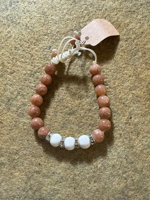 Jade (Vanilla) w/ cappuccino crystal bracelet