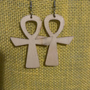 #158 Ankh earrings (Wood)