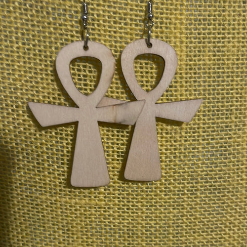 Ankh earrings (Wood)