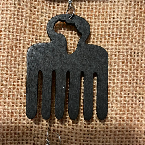 Adinkra map Pick earrings (Wood)