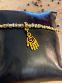 Ankle Bracelet #912 Gold w/Hamsa hand