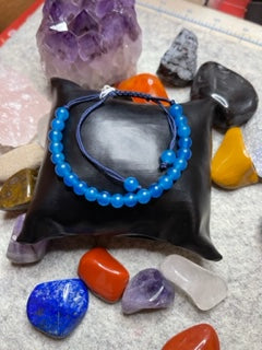 Jade - Azure Blue Meditation Healing Protection Spiritual bracelet (6mm)