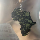 #213 Africa map w/animal Mirror-Acrylic earrings