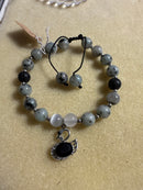 Kiwi Stone crystal bracelet w/charm