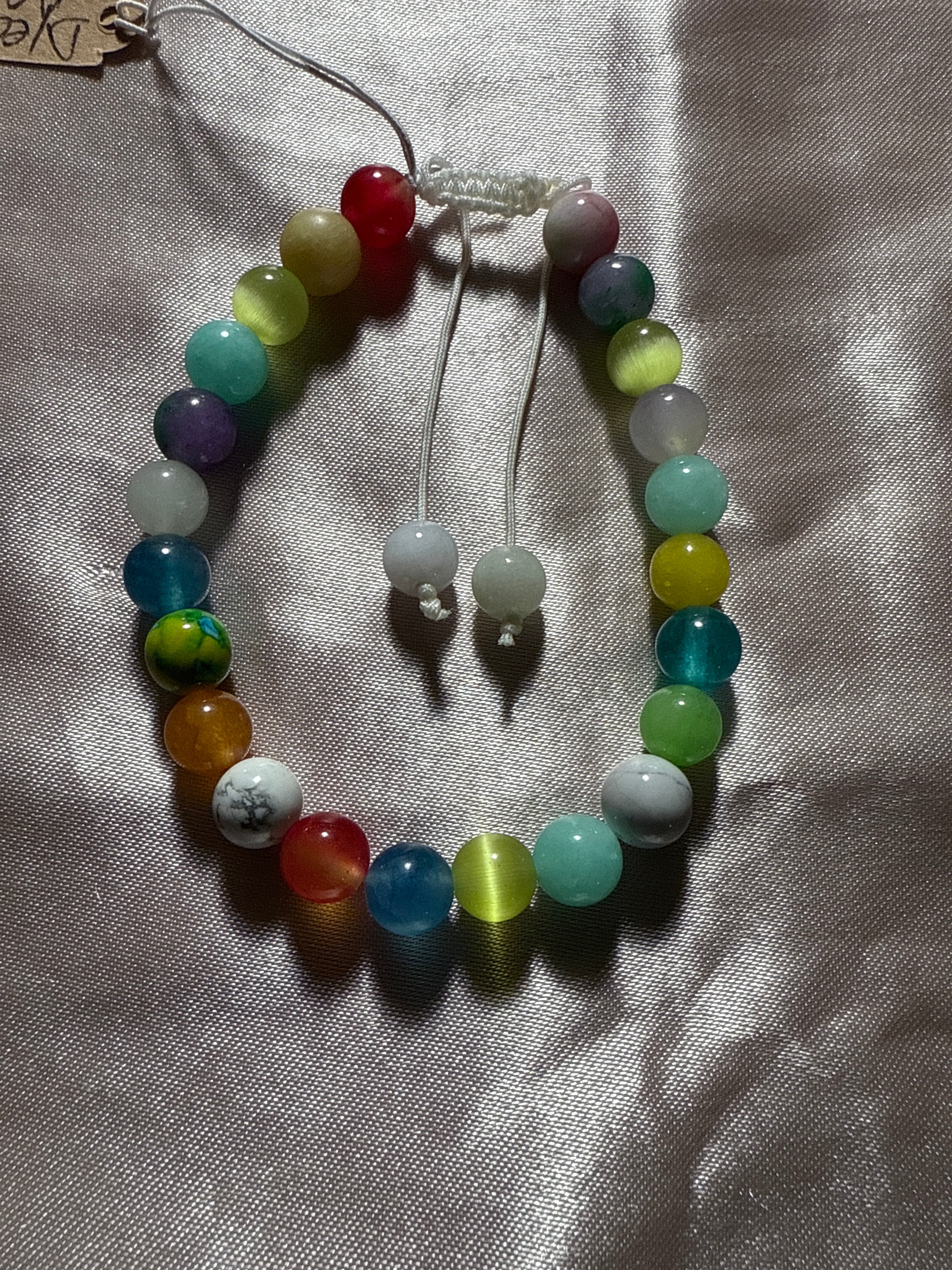 Multi color Agate crystal bracelet (8mm)