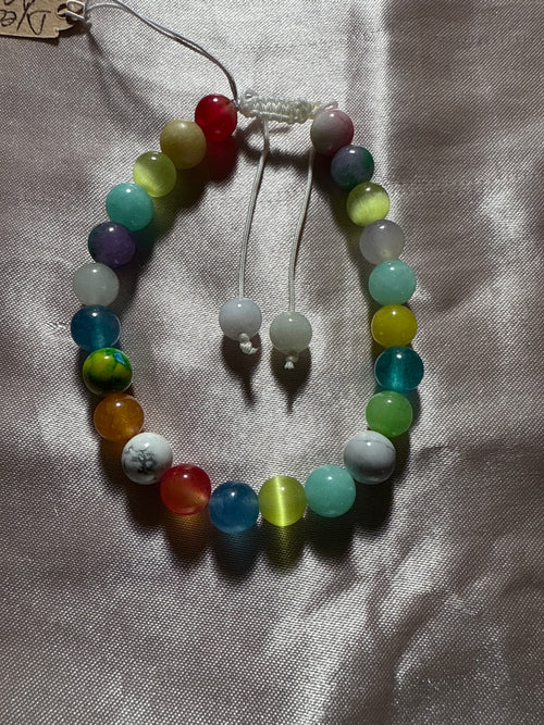 Agate Multi colored crystal bracelet (8mm)
