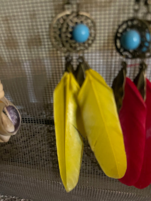 Feather & Leaf earrings