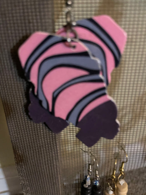 Woman Headwrap earrings (Wood)