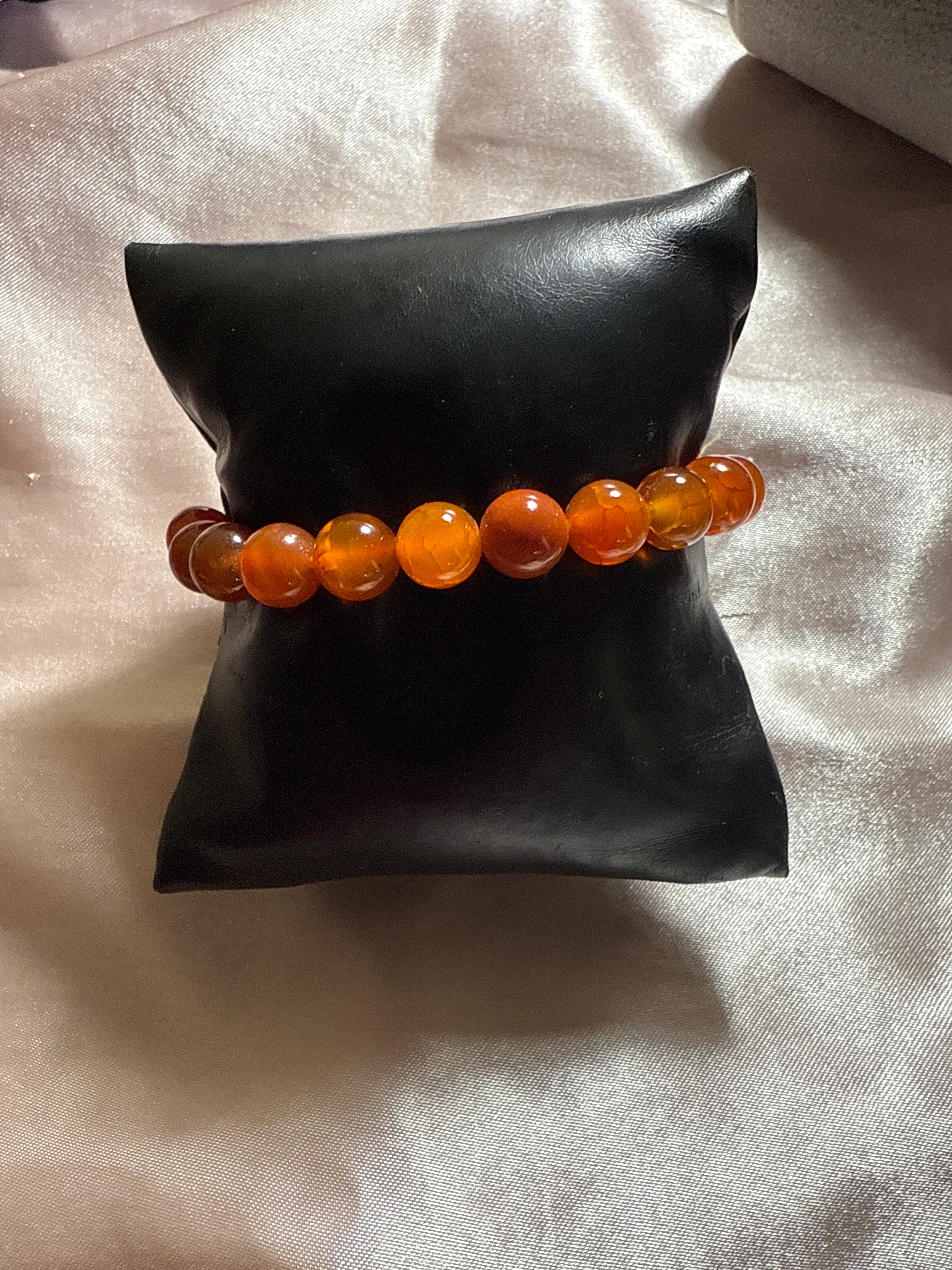Fire Orange Agate Gemstone bracelet