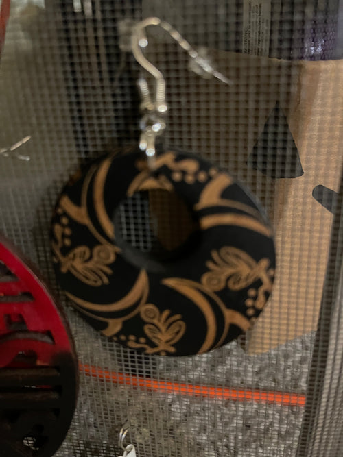 Flowers earrings (Wood)