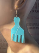 #204 Afro Pic acrylic earrings (small)