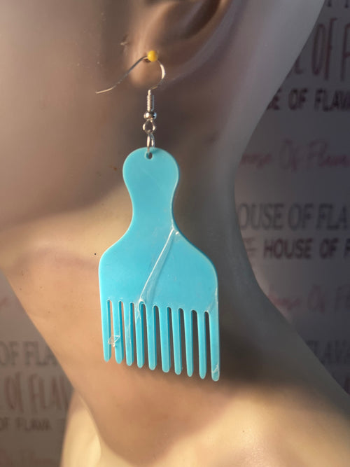 Afro Pic acrylic earrings (small) #204