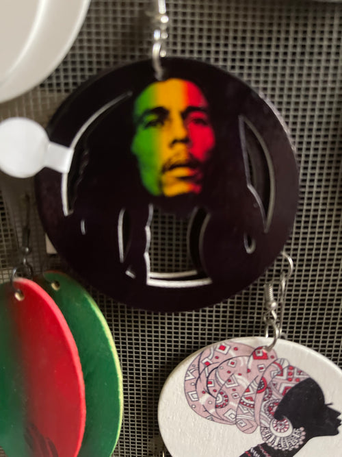Bob Marley earrings (Wood)