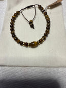 Tiger's Eye crystal bracelet w/gold accents