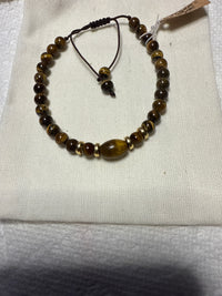 Tiger's Eye crystal bracelet w/gold accents