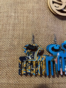 (Afro pic fabric earrings (Wood)#117