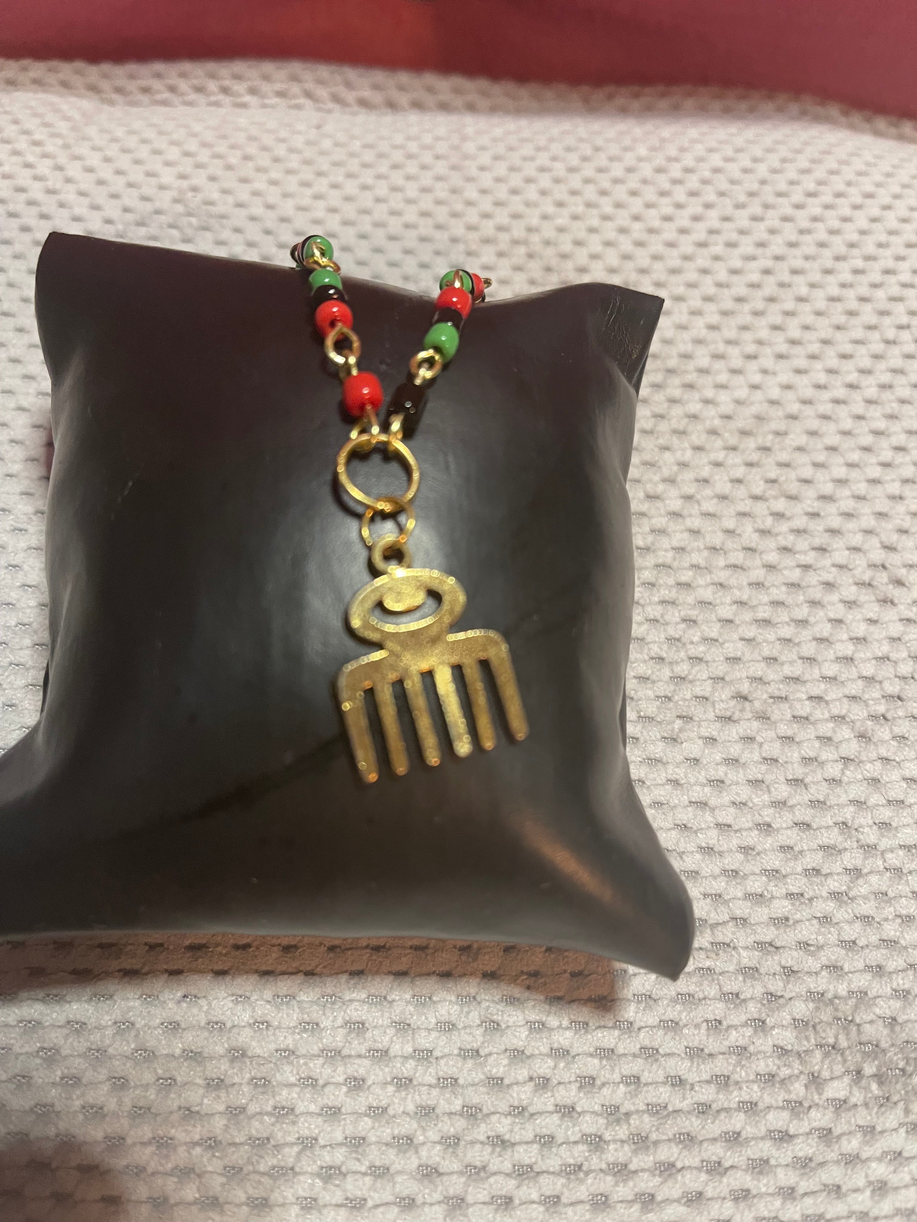 Ankle Bracelet (red, black, green) w/charms