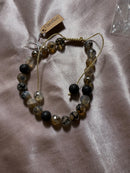 Black mixed Agate Faceted crystal bracelet