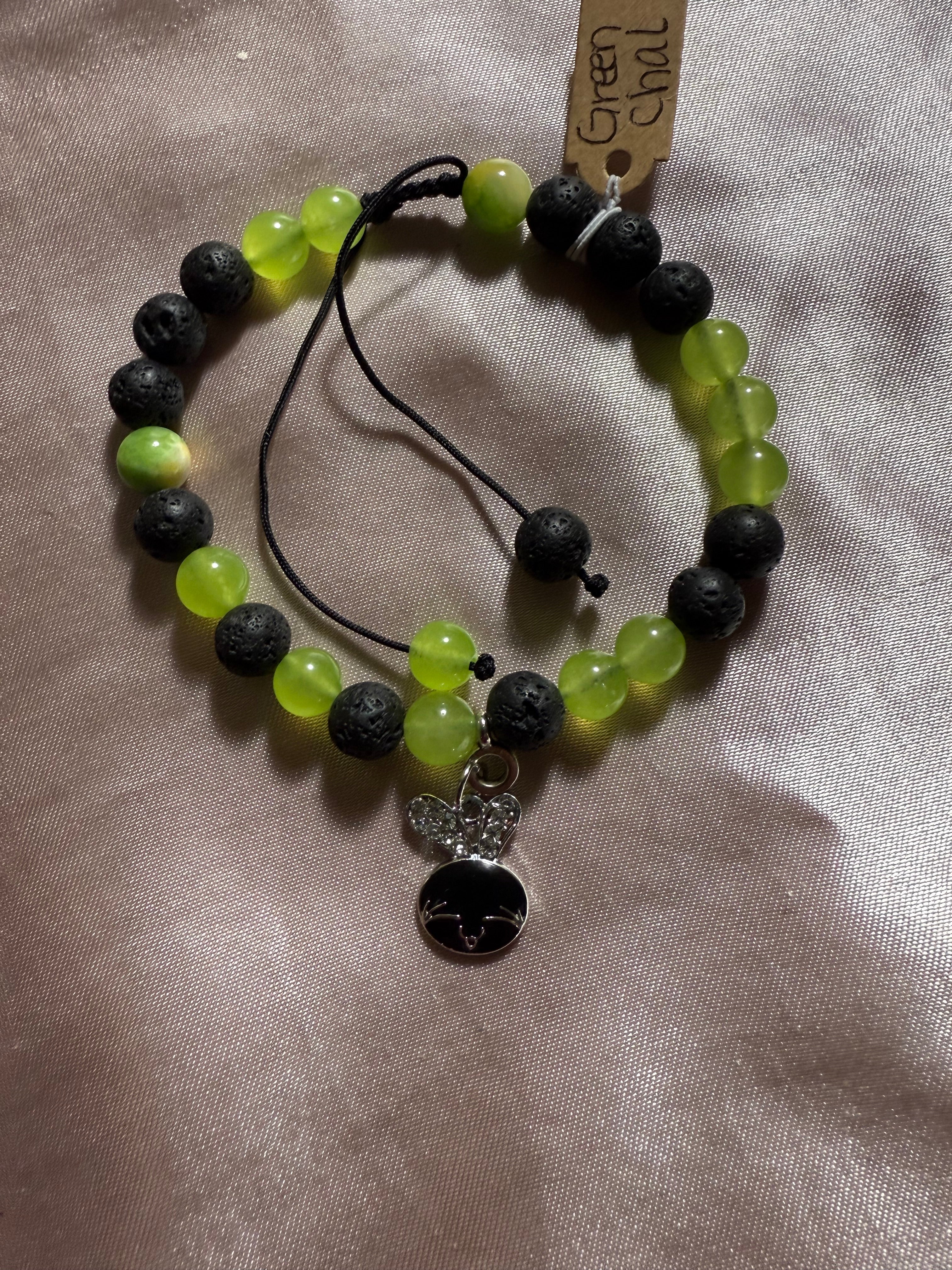 Chalcedony crystal bracelet w/charm