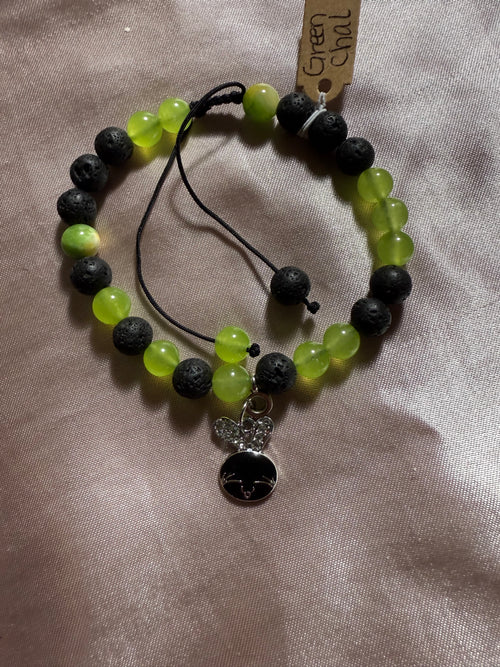 Chalcedony crystal bracelet w/charm