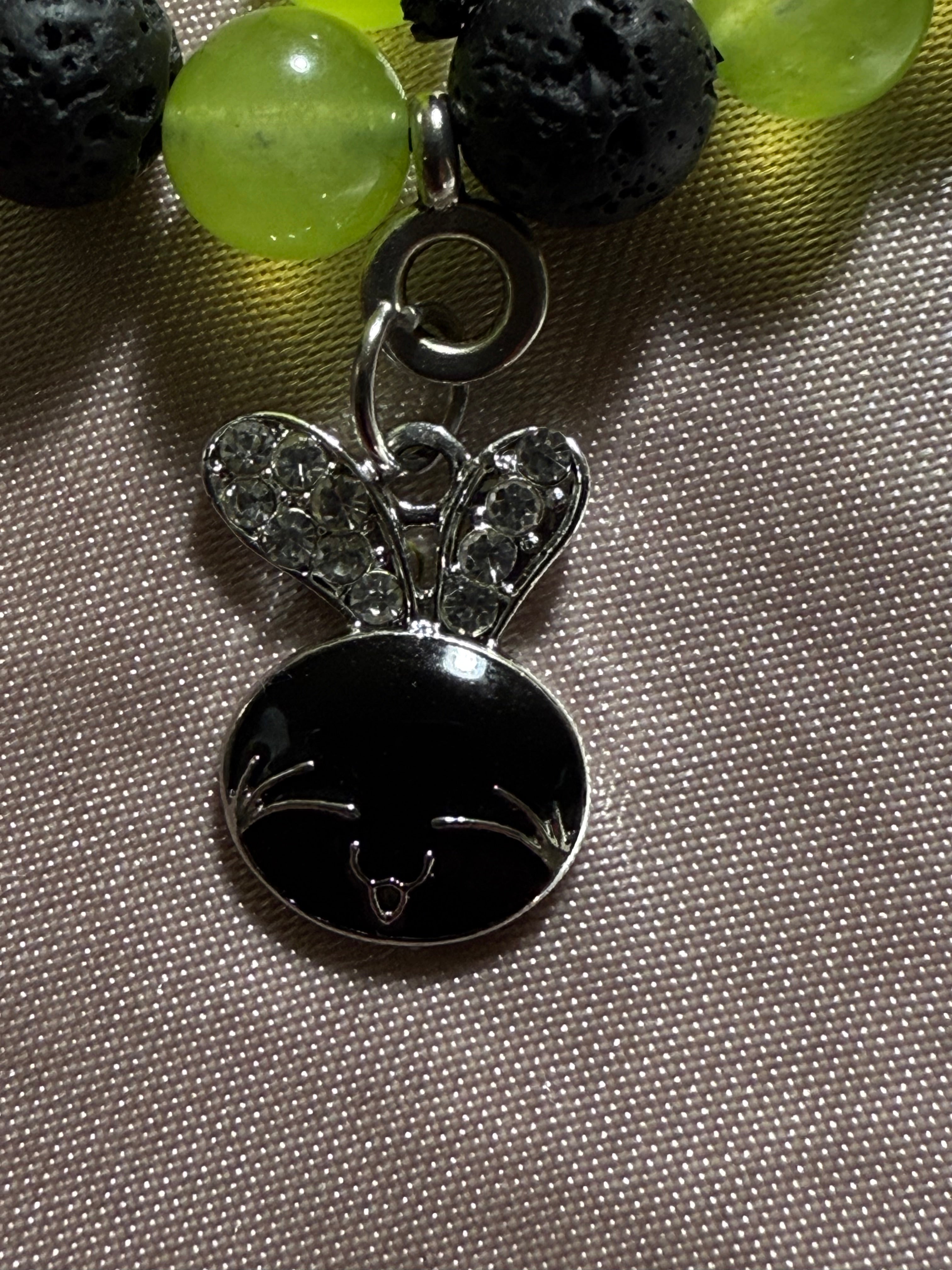 Chalcedony crystal bracelet w/charm
