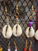 Cowry Shell earrings w/beads