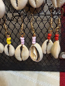 Cowry Shell earrings w/beads