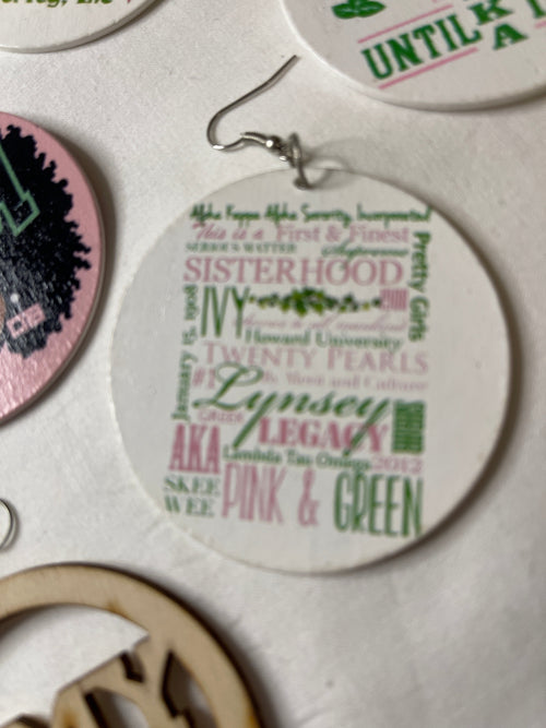 Sorority Earrings (AKA)