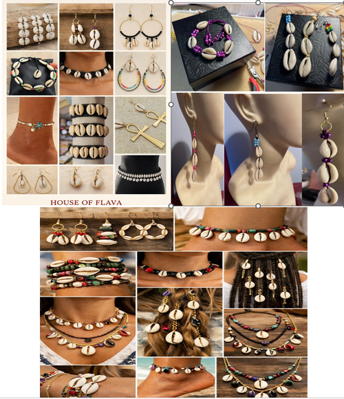 Cowry Shell earrings w/beads