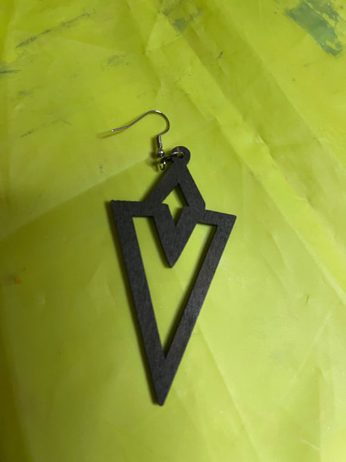 Tri-Points earrings (Wood)