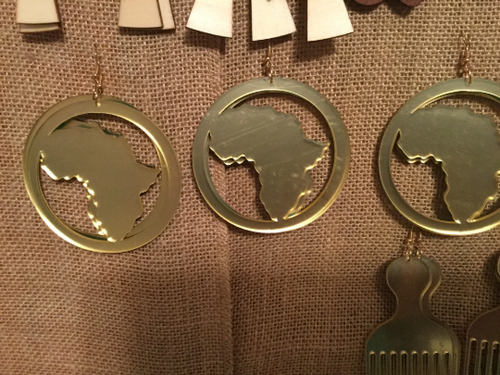 Africa Map Mirror earrings #216
