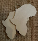 Africa Map earrings (Wood) #101