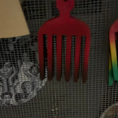 Afro Pic earrings (Wood)