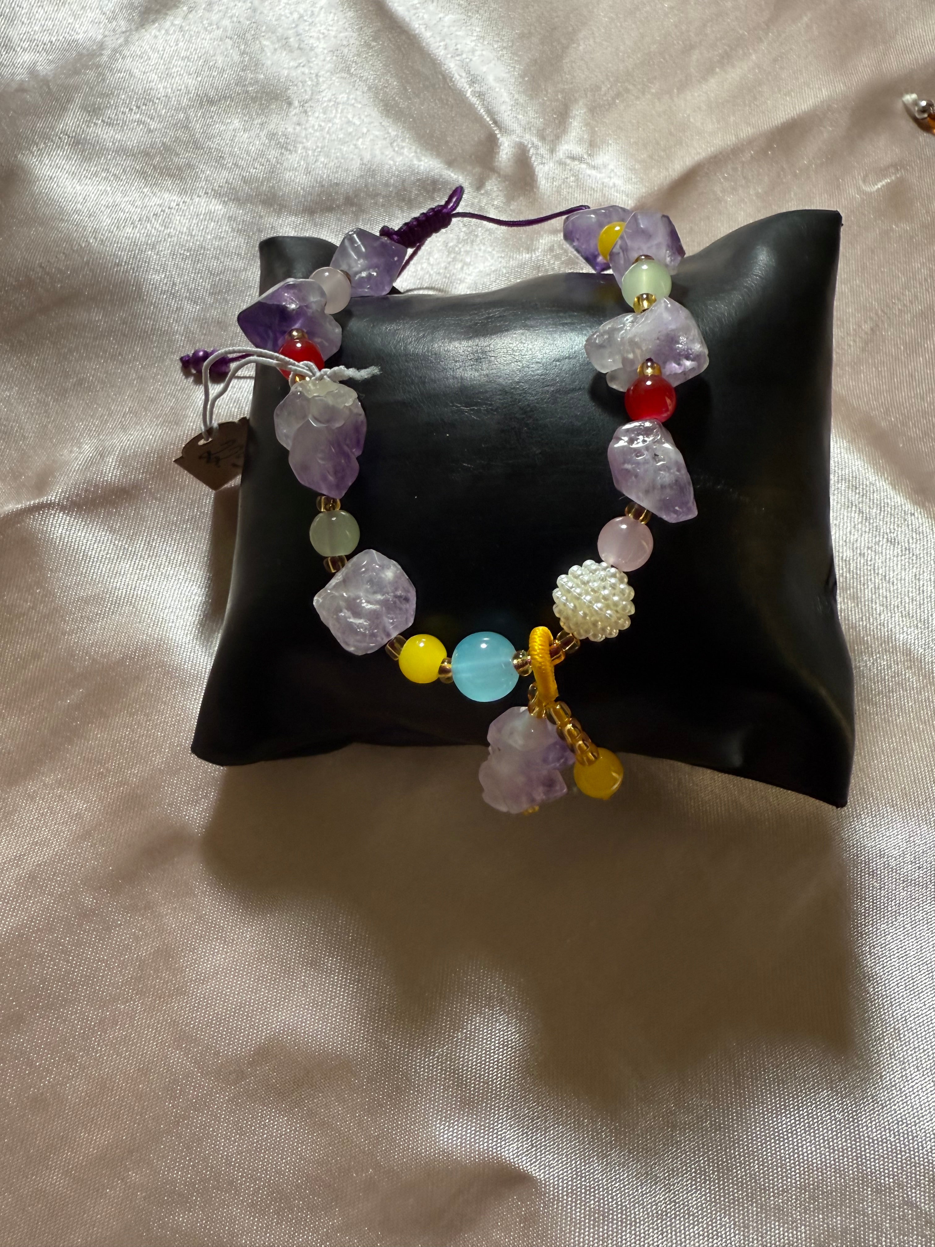 Amethyst chips crystal bracelet