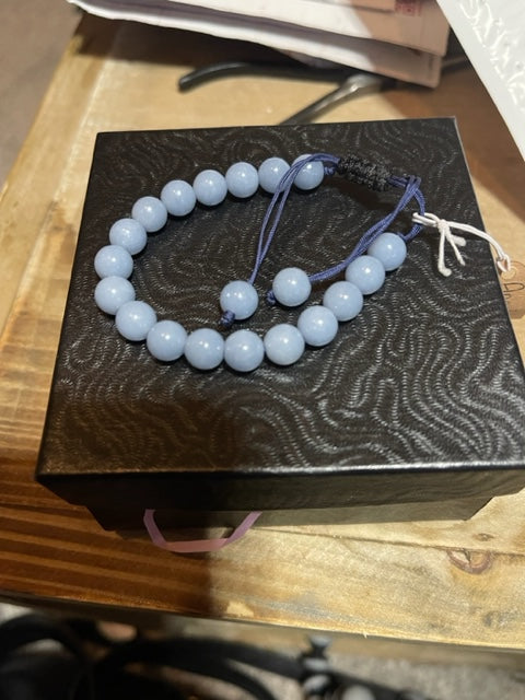 AquaMarine (Lt Blue) Meditation Healing Gemstone bracelet #10