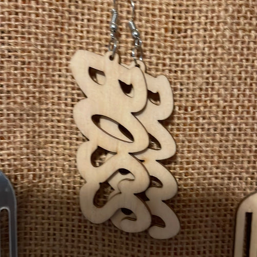 BOSS word earrings (Wood)