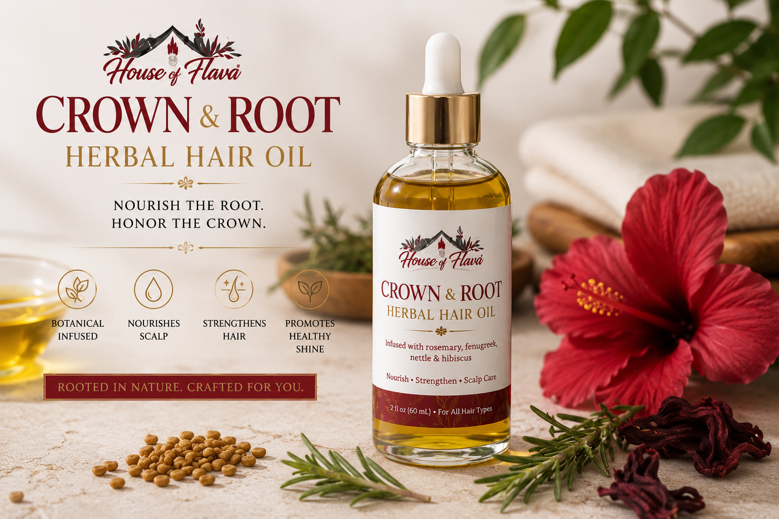 Herbal Hair & Scalp Oil (Dual Infused)