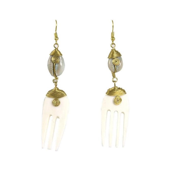 Bone earrings #305