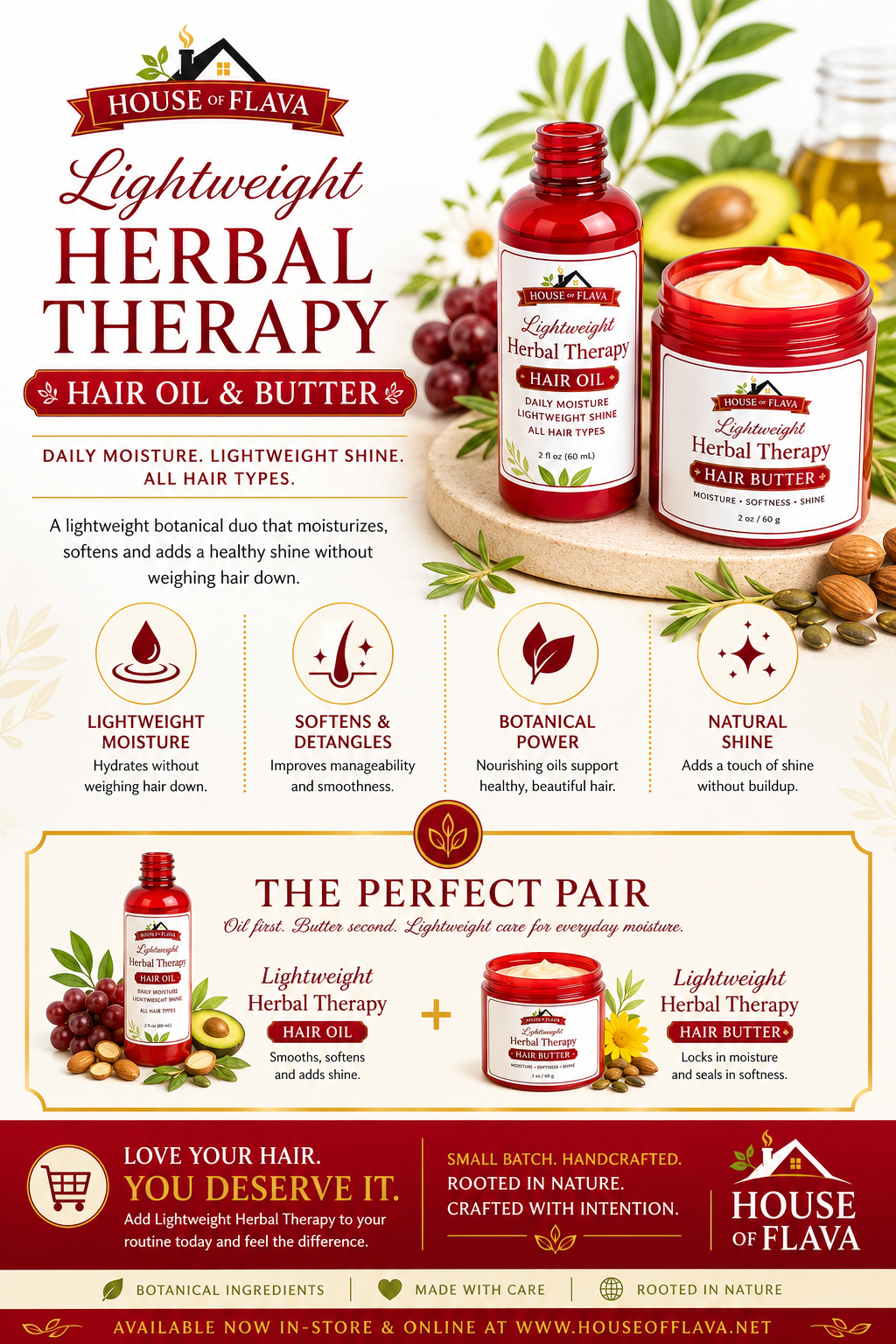 Lightweight Herbal Therapy Hair Oil & Butter Duo