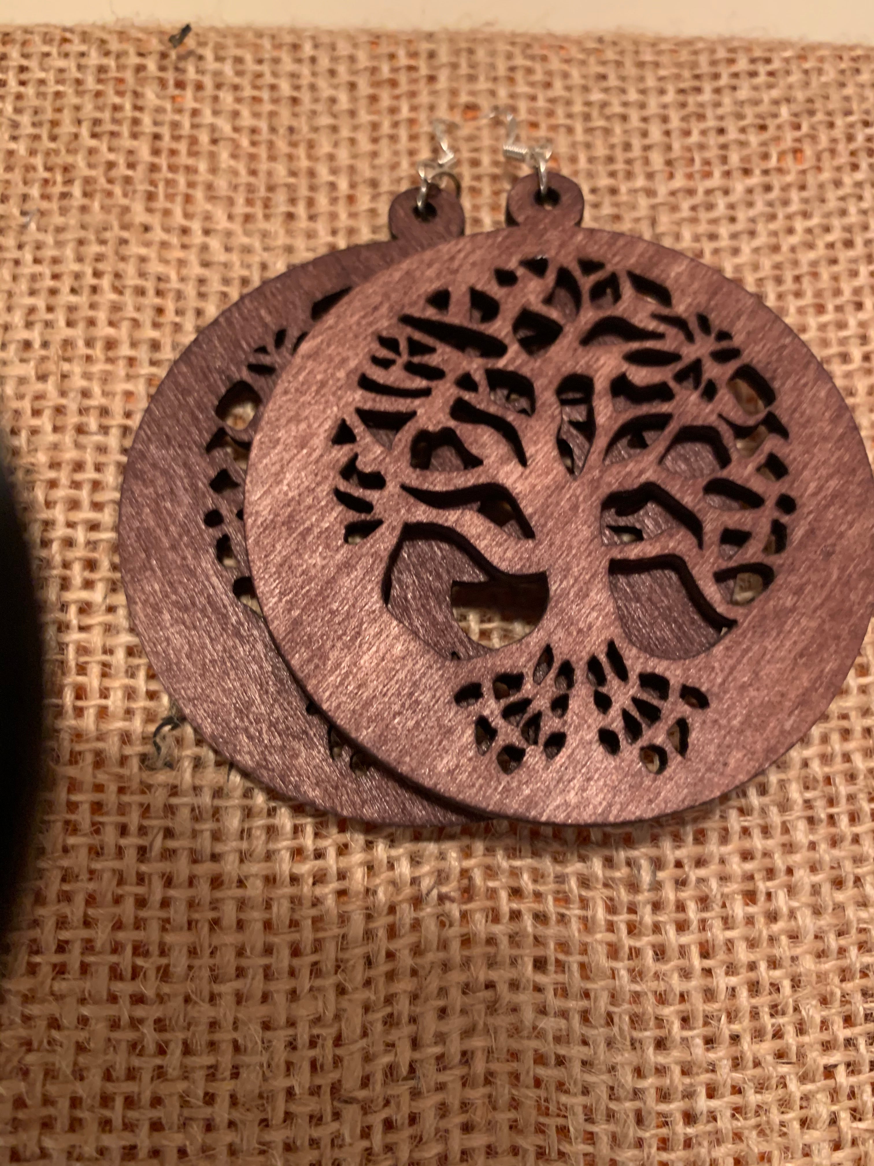 #104 Tree Of Life earrings (Wood)